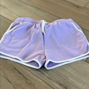 Primark Lilac Kids Athletic Shorts with White Trim